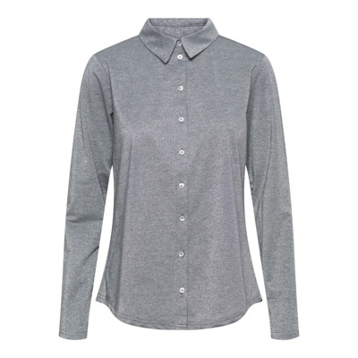 Grijze Melange Blouse met Lange Mouwen &Co Woman , Gray , Dames