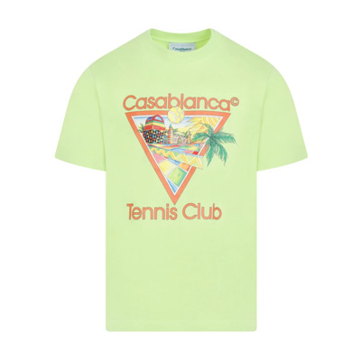 Groen Grafisch Logo Katoenen T-shirt Casablanca , Green , Heren