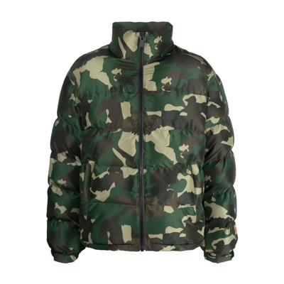 Groene Camo Puffer Jas Heron Preston , Green , Heren