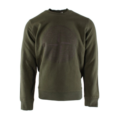 Groene Katoenen Heren Trui Stone Island , Green , Heren