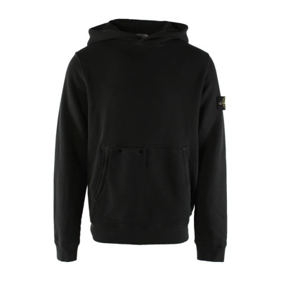 Groene Katoenen Trui voor Mannen Stone Island , Black , Heren