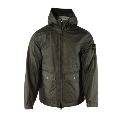 Groene Nylon Jas Stone Island , Green , Heren