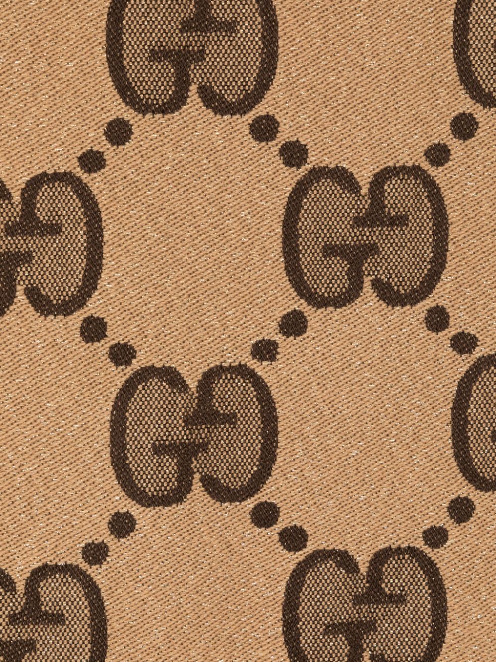 Gucci Sjaal met GG jacquard en franje - Beige