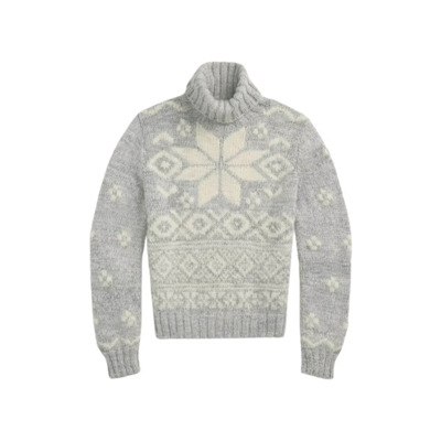 Handgemaakt Sneeuwvlok Wol Coltrui Polo Ralph Lauren , Gray , Dames