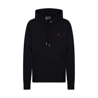 Hart Hoodie in Zwart Ami Paris , Black , Heren