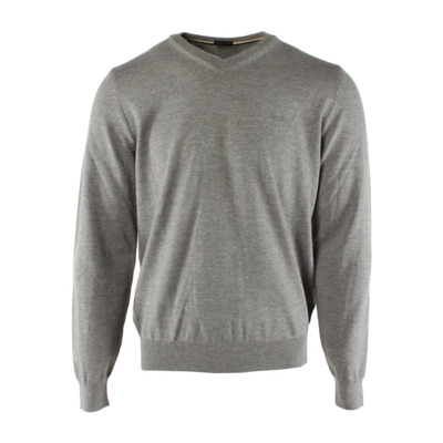 Heren Grijze Wol Trui Hugo Boss , Gray , Heren