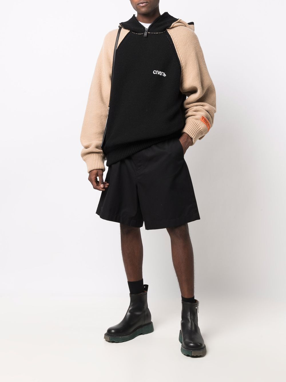 Heron Preston Hoodie met contrasterende mouwen - Zwart