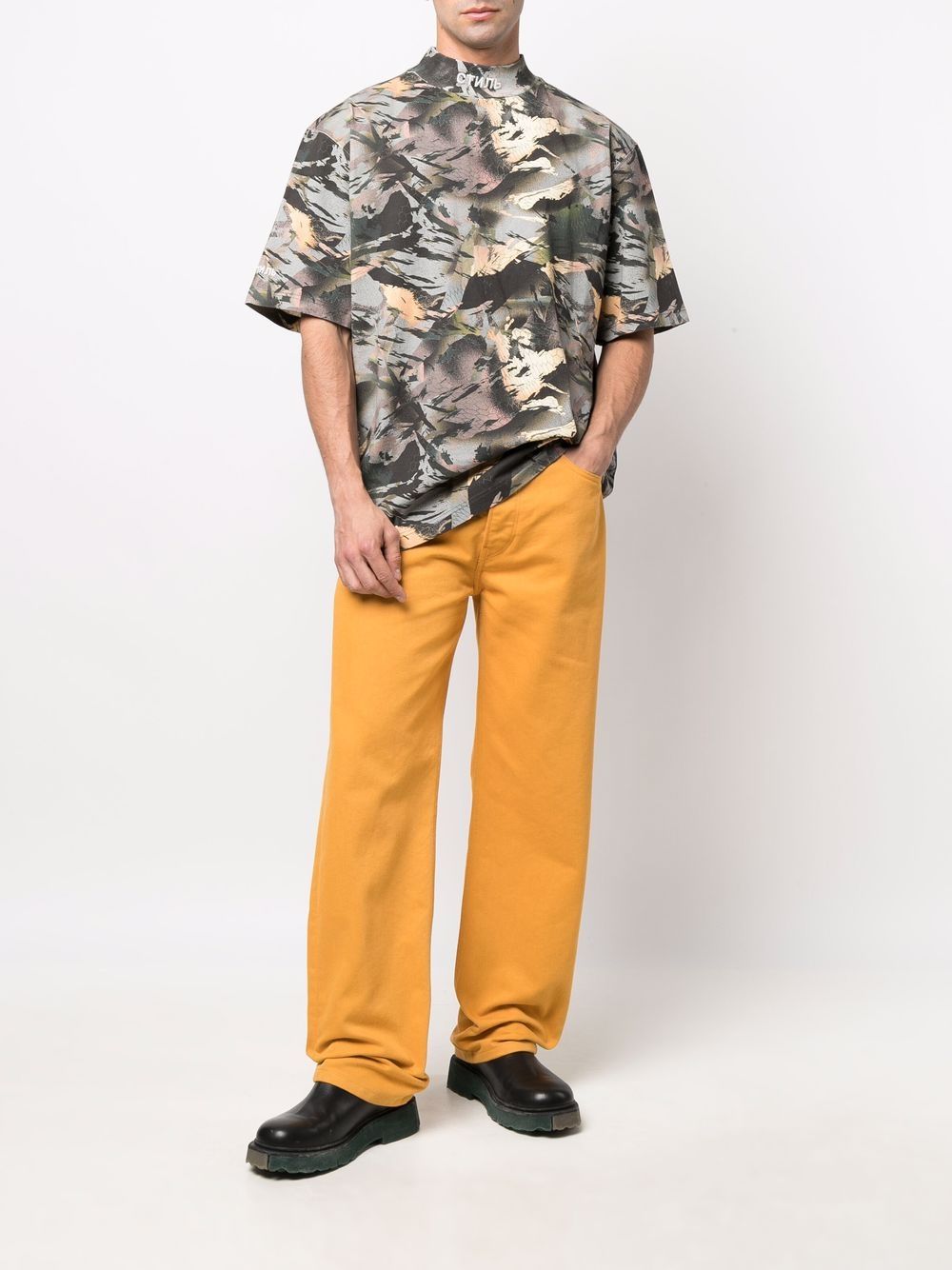 Heron Preston T-shirt met camouflageprint - Groen