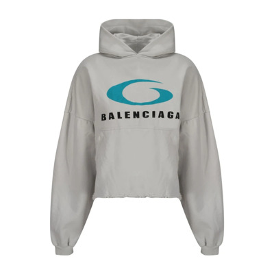 Hoodie met logoprint Balenciaga , Gray , Dames