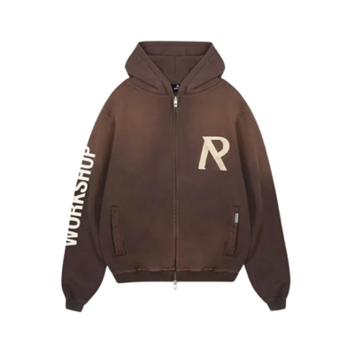 Hoodie met rits Tape Initial Represent , Brown , Heren