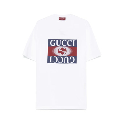 Interlocking-G Logo Jersey T-shirt Gucci , White , Heren