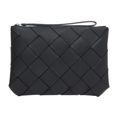 Intreccio Zwarte Clutch Tas Bottega Veneta , Black , Heren