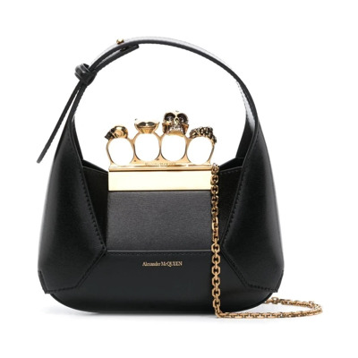 Jewelled Hobo Mini Tas in Zwart Alexander McQueen , Black , Dames