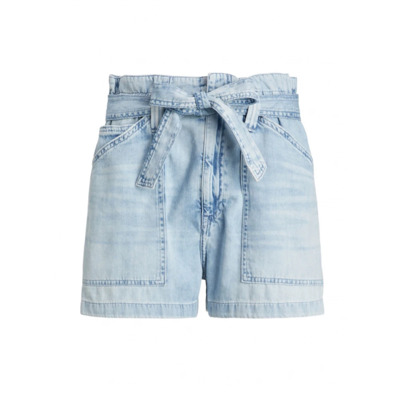 Katoenen Paperbag Shorts met Riem Polo Ralph Lauren , Blue , Dames