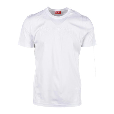 Katoenen T-shirt Diesel , White , Heren