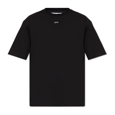 Katoenen T-shirt Off White , Black , Heren