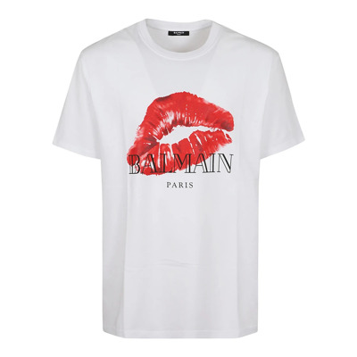 Klassiek wit T-shirt voor mannen Balmain , White , Heren