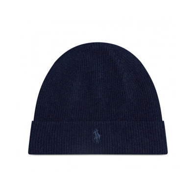 Klassieke Pony Logo Beanie, Blauwe Wollen Muts Ralph Lauren , Blue , Heren