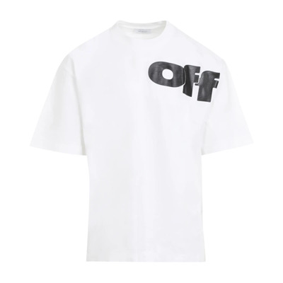 Klassieke Witte Tee Streetwear Stijl Off White , White , Heren