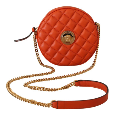 Leren Crossbody Tas Versace , Red , Dames