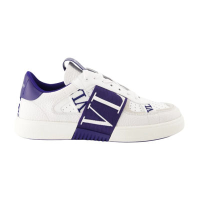 Leren Sneakers met Rondeeus Valentino Garavani , White , Heren