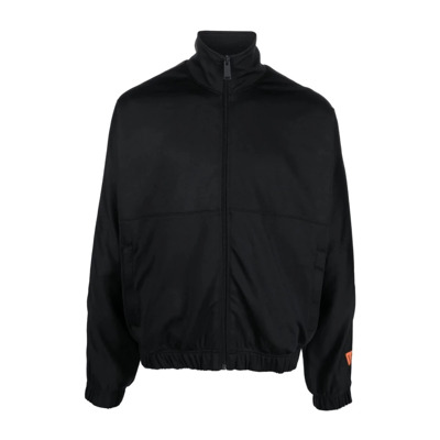 Logo Katoen Polyester Jas Zwart Heron Preston , Black , Heren