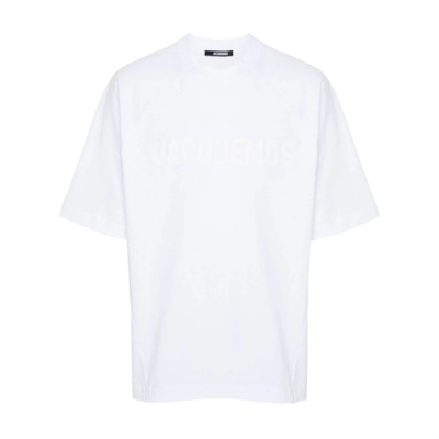 Logo Print Crew Neck T-shirt Jacquemus , White , Heren