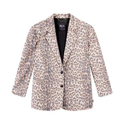 Luipaard Blazer voor Dames Alix The Label , Brown , Dames