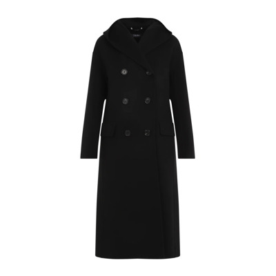 Luxe Zwarte Wollen Jas Aw24 Max Mara , Black , Dames