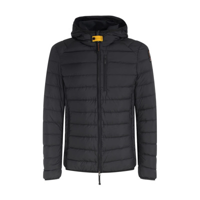 Matzwarte Last Minute Gewatteerde Jas met Capuchon Parajumpers , Black , Heren