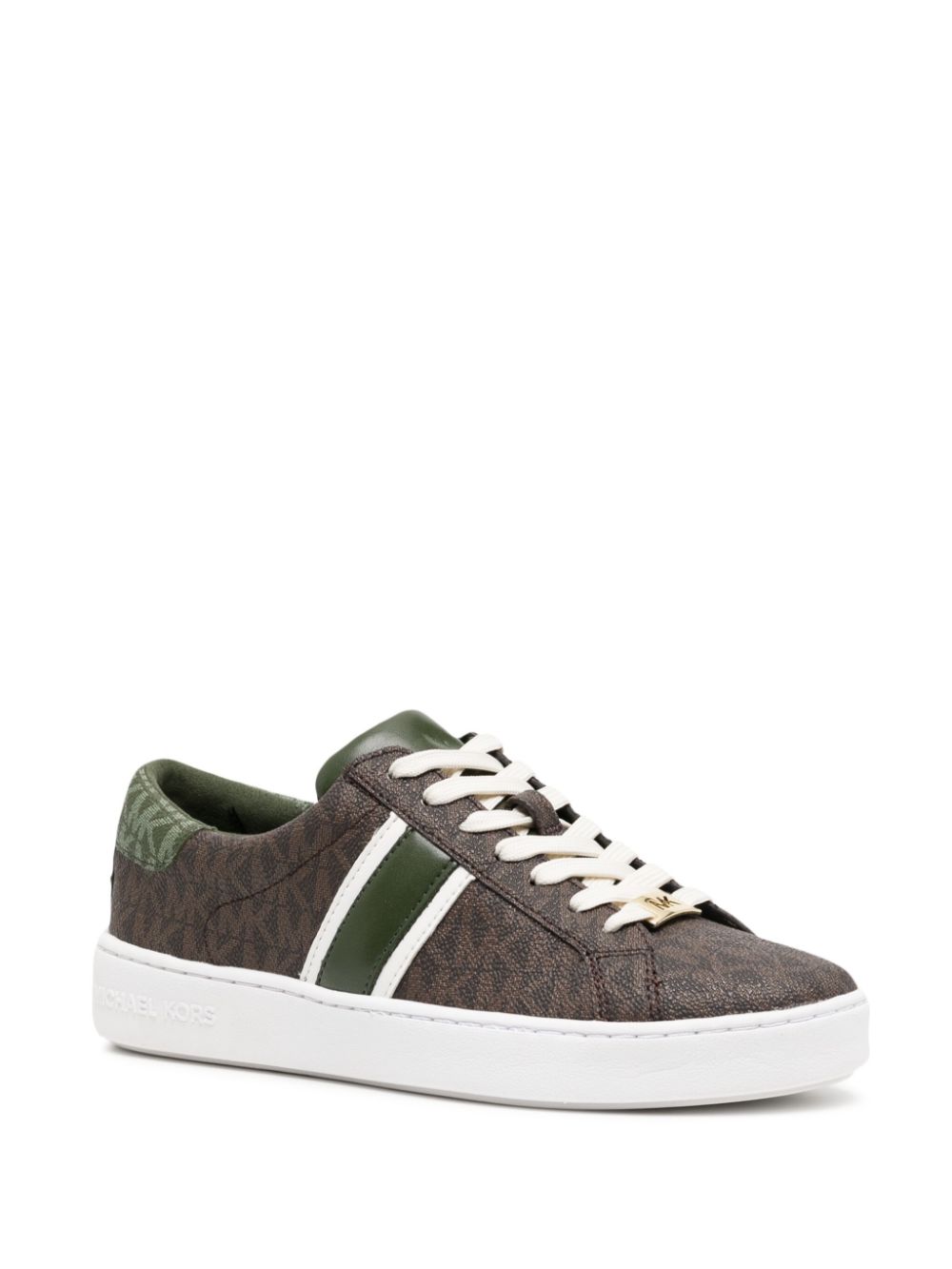 Michael Kors Irving gestreepte sneakers - Bruin