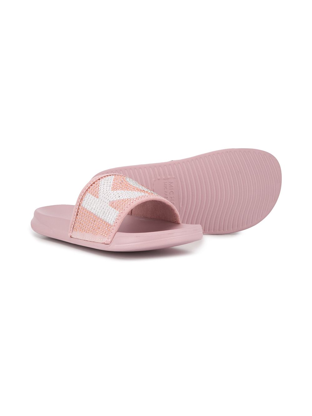 Michael Kors Kids Slippers verfraaid met logo - Roze