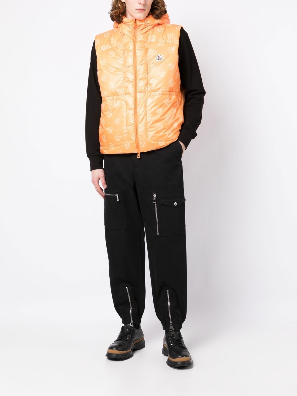 Moncler Bodywarmer met logoprint - Oranje