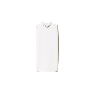 Mouwloze jurk met studs wit Twinset , White , Dames