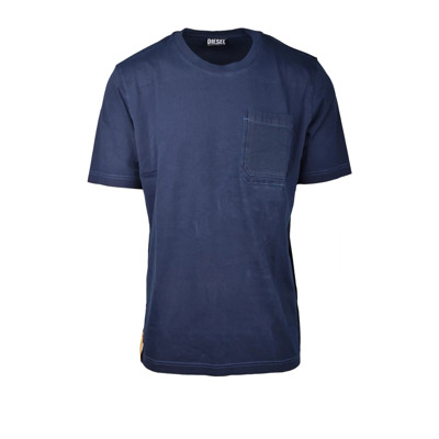 Navy Blue T-Shirt voor Heren Diesel , Blue , Heren