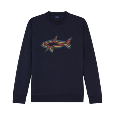 Navy Katoenmix Regular Fit Sweatshirt Paul & Shark , Blue , Heren