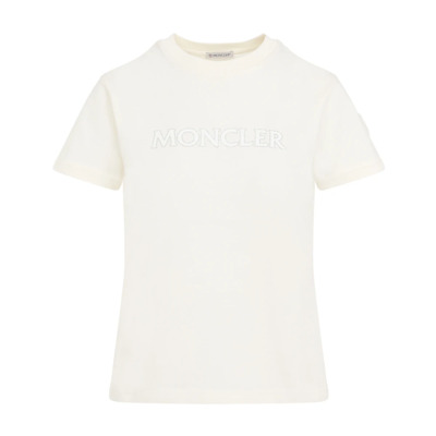 Neutrale T-shirt voor vrouwen Moncler , Beige , Dames