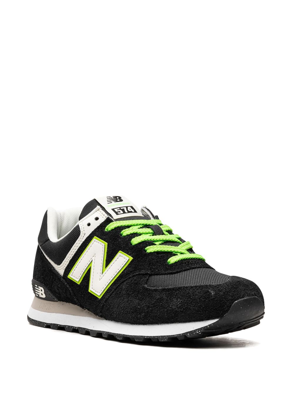 New Balance "574 ""Black/White/Green"" sneakers" - Zwart