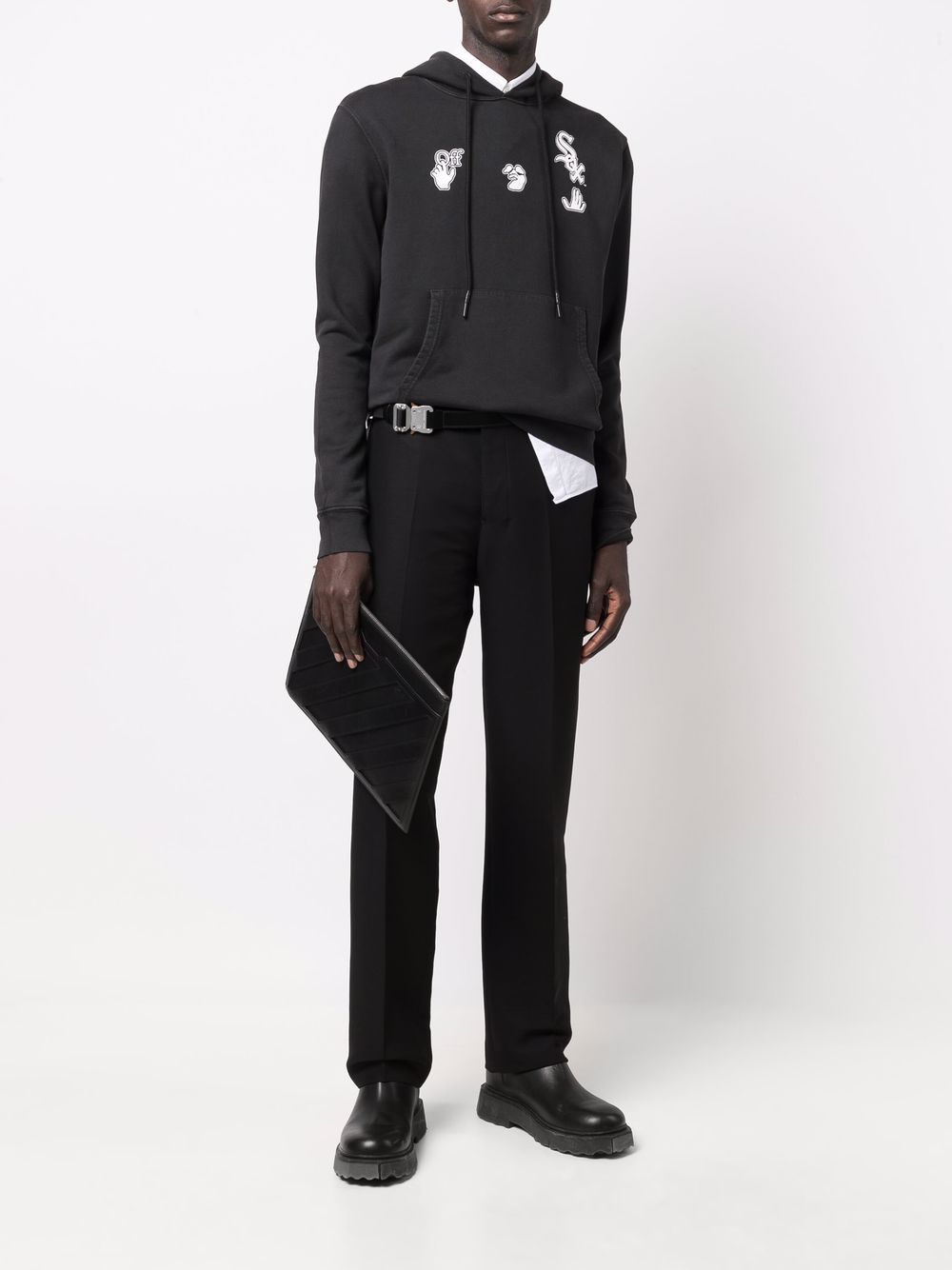 Off-White Hoodie met logoprint - Zwart