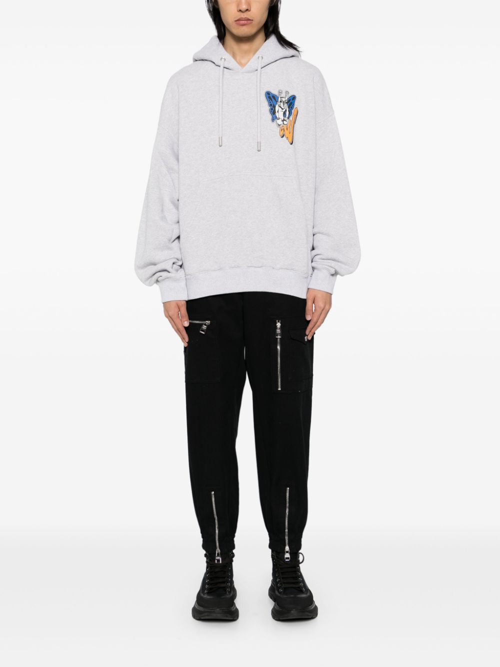 Off-White Hoodie met print - Grijs