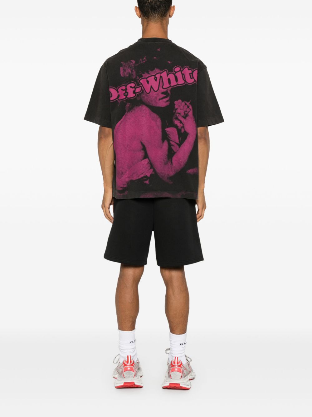 Off-White T-shirt met print - Zwart