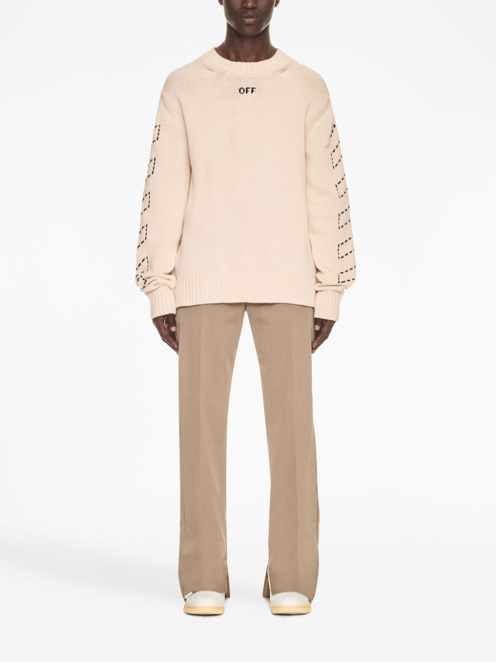 Off-White Trui met print - Beige