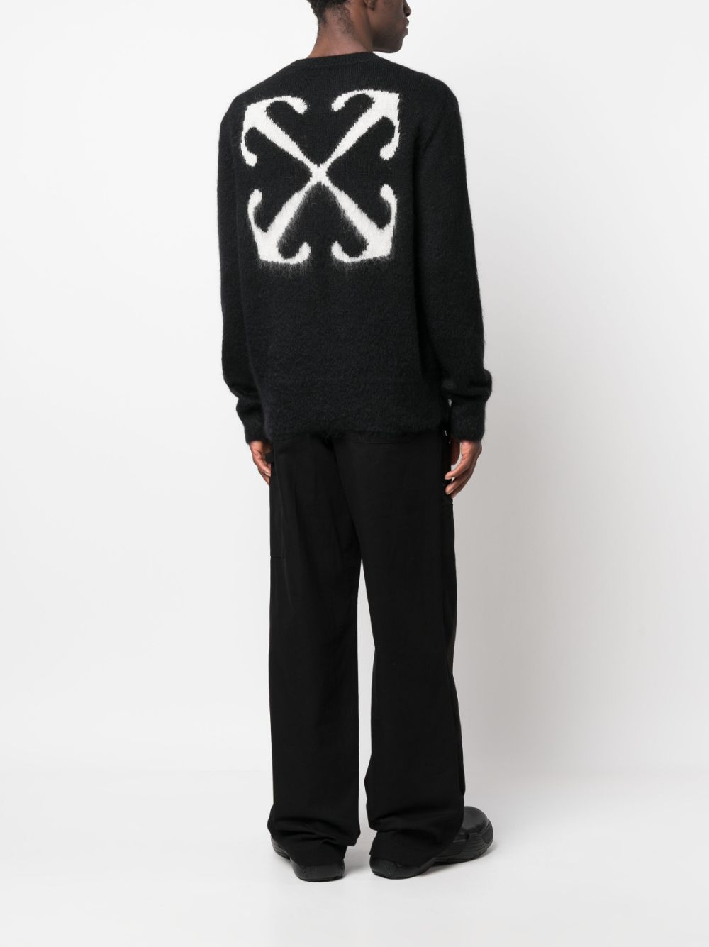 Off-White Trui met ronde hals - Zwart