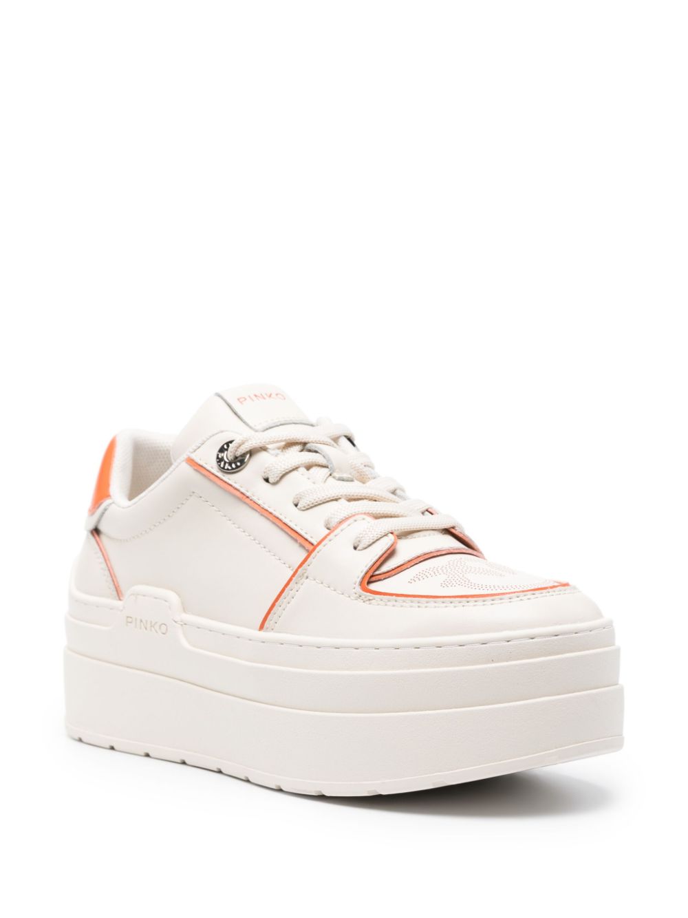 PINKO Greta tweekleurige sneakers met plateauzool - Beige