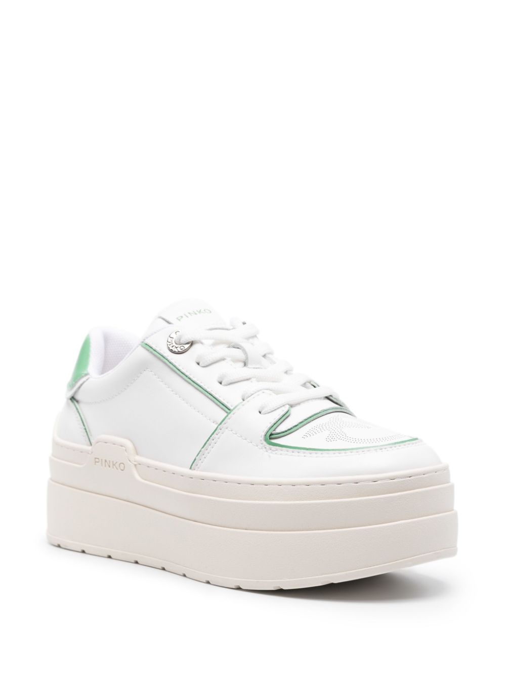 PINKO Greta tweekleurige sneakers met plateauzool - Wit