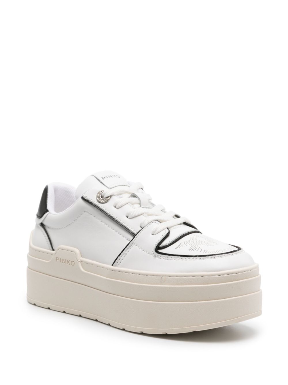 PINKO Greta tweekleurige sneakers met plateauzool - Wit