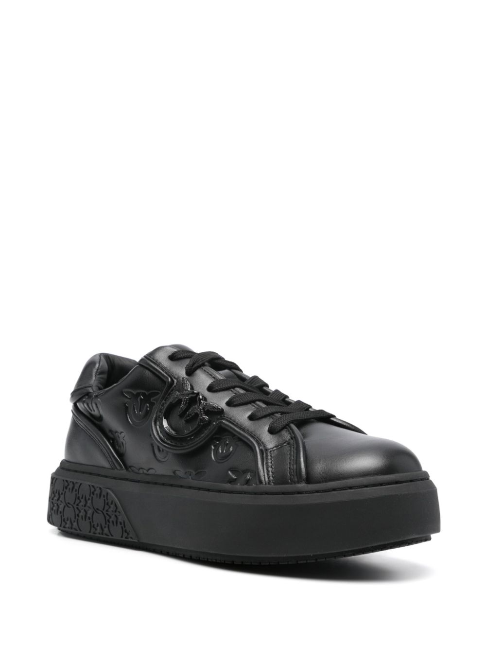 PINKO Sneakers met monogram-reliëf - Zwart