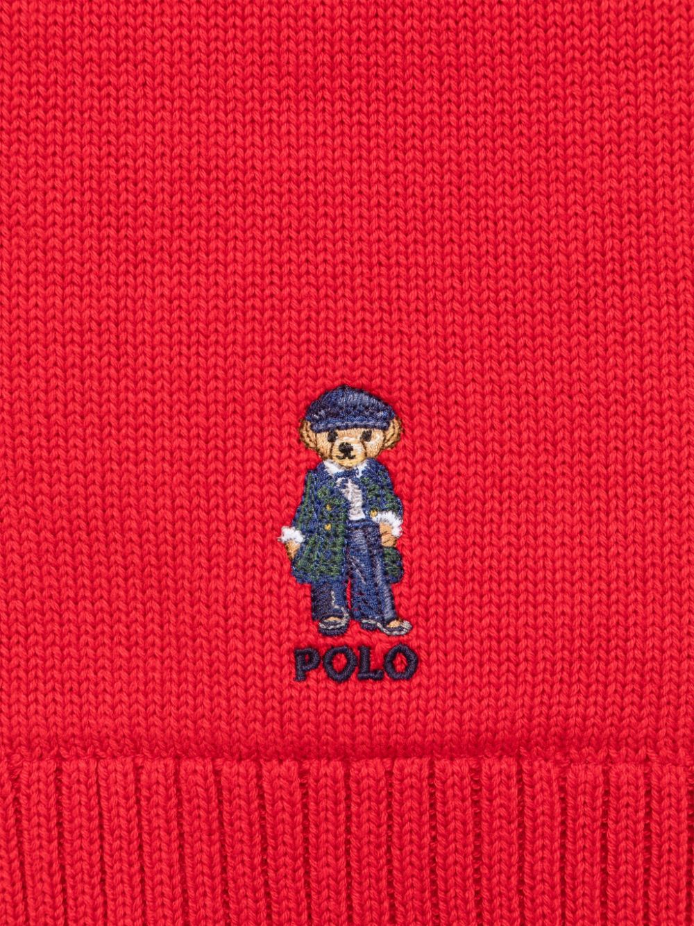 POLO RALPH LAUREN KIDS Twee mutsen met Polo beer patroon - Rood