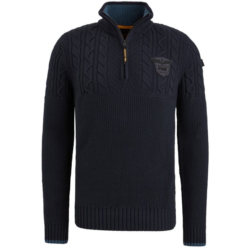 Pme Legend Half Zip Collar Cotton Rib Knit