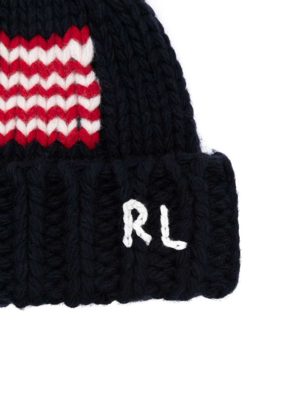 Polo Ralph Lauren Muts met intarsia logo en pompon - Blauw